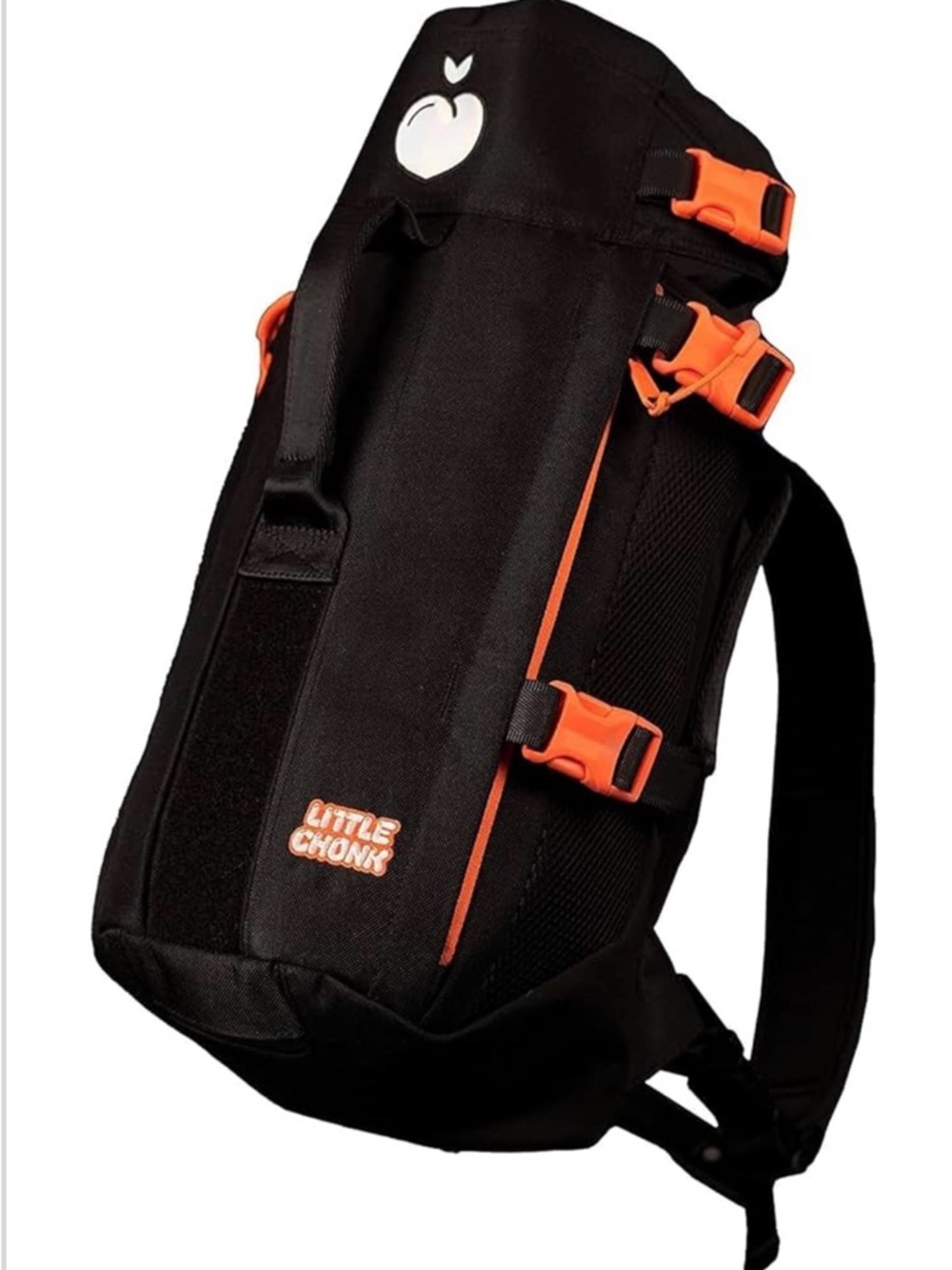 Little Chonk Black Sling Dog Carrier with Orange Accents